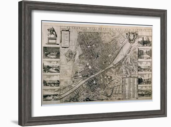 Map of the City of Florence-Wenceslaus Hollar-Framed Giclee Print