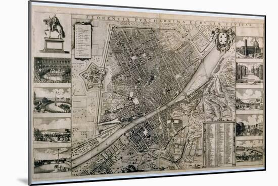 Map of the City of Florence-Wenceslaus Hollar-Mounted Giclee Print