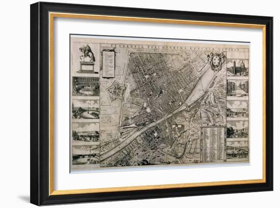 Map of the City of Florence-Wenceslaus Hollar-Framed Giclee Print