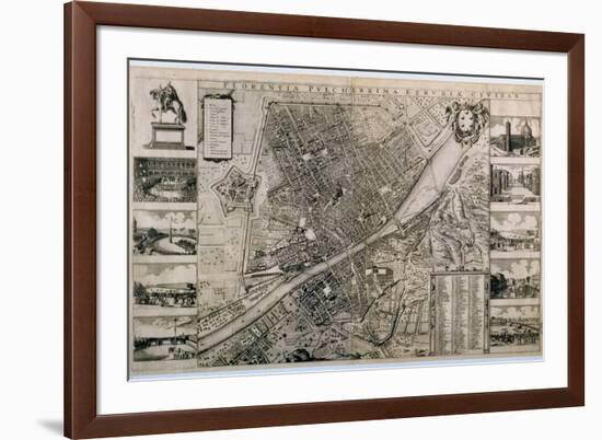 Map of the City of Florence-Wenceslaus Hollar-Framed Giclee Print