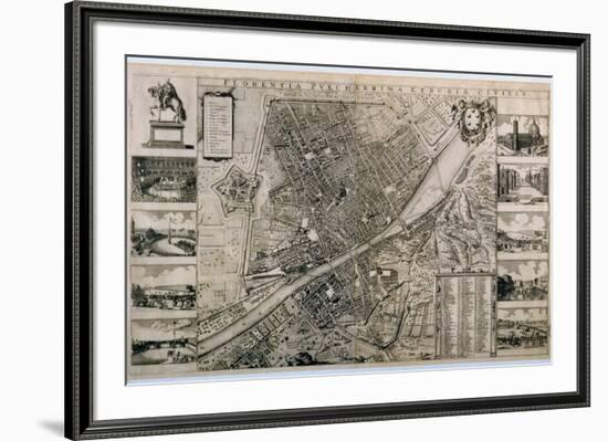 Map of the City of Florence-Wenceslaus Hollar-Framed Giclee Print