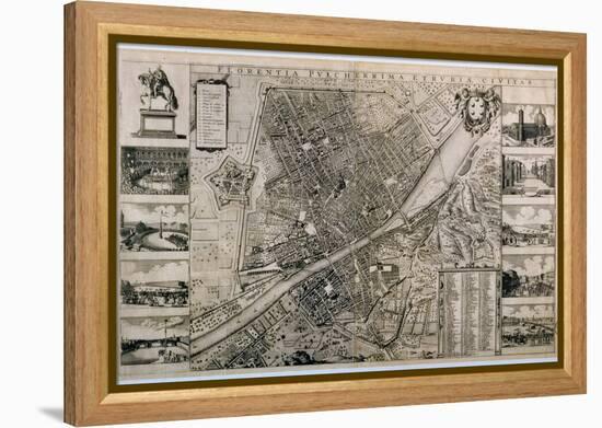 Map of the City of Florence-Wenceslaus Hollar-Framed Premier Image Canvas