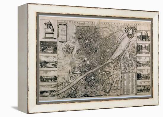 Map of the City of Florence-Wenceslaus Hollar-Framed Premier Image Canvas