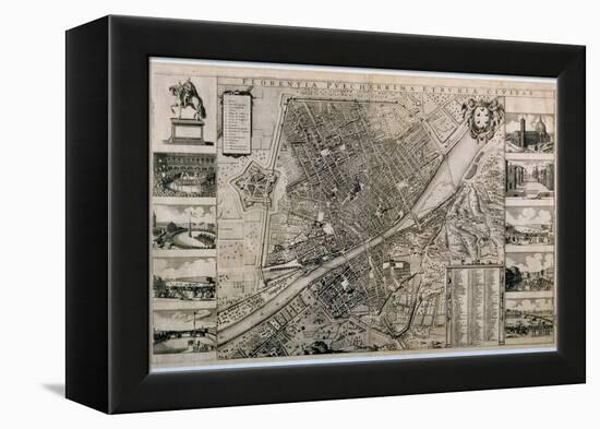 Map of the City of Florence-Wenceslaus Hollar-Framed Premier Image Canvas