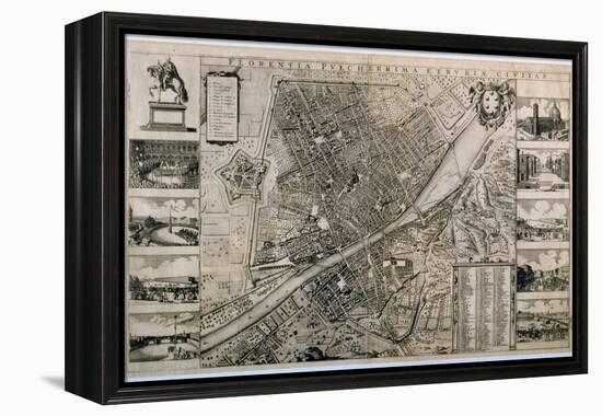 Map of the City of Florence-Wenceslaus Hollar-Framed Premier Image Canvas