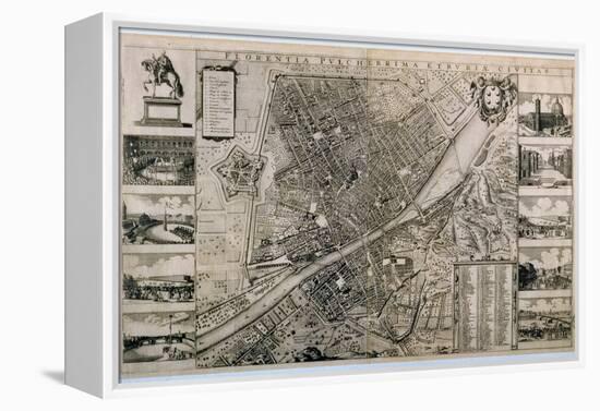 Map of the City of Florence-Wenceslaus Hollar-Framed Premier Image Canvas