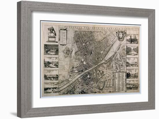 Map of the City of Florence-Wenceslaus Hollar-Framed Giclee Print