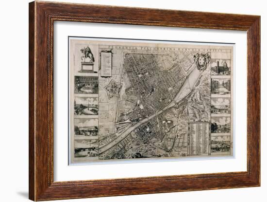 Map of the City of Florence-Wenceslaus Hollar-Framed Giclee Print