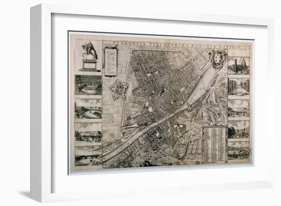 Map of the City of Florence-Wenceslaus Hollar-Framed Giclee Print