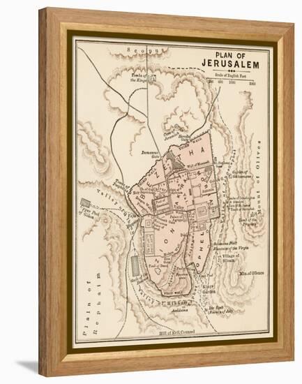 Map of the City of Jerusalem, 1870s-null-Framed Premier Image Canvas