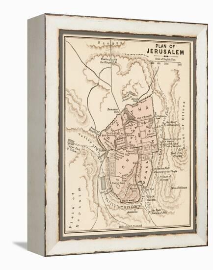 Map of the City of Jerusalem, 1870s-null-Framed Premier Image Canvas