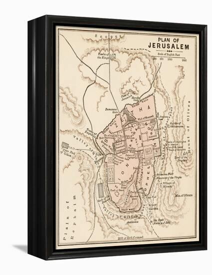 Map of the City of Jerusalem, 1870s-null-Framed Premier Image Canvas