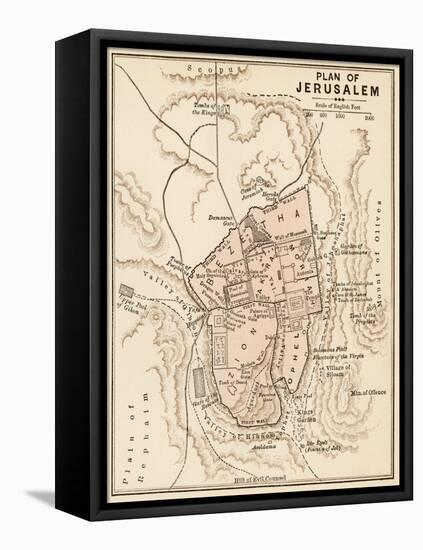 Map of the City of Jerusalem, 1870s-null-Framed Premier Image Canvas