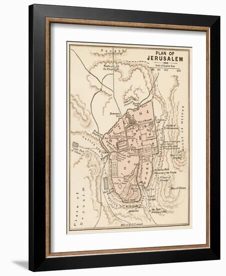 Map of the City of Jerusalem, 1870s-null-Framed Giclee Print