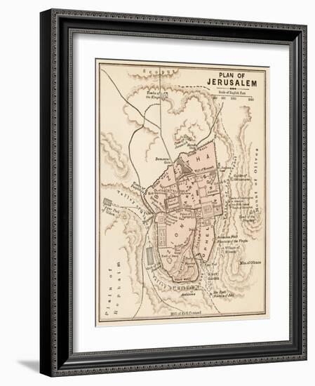 Map of the City of Jerusalem, 1870s-null-Framed Giclee Print