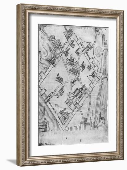 Map of the City of Jerusalem, before 1167-null-Framed Giclee Print