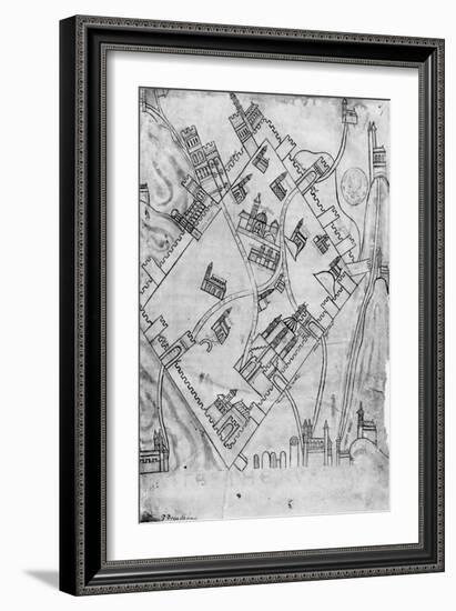 Map of the City of Jerusalem, before 1167-null-Framed Giclee Print