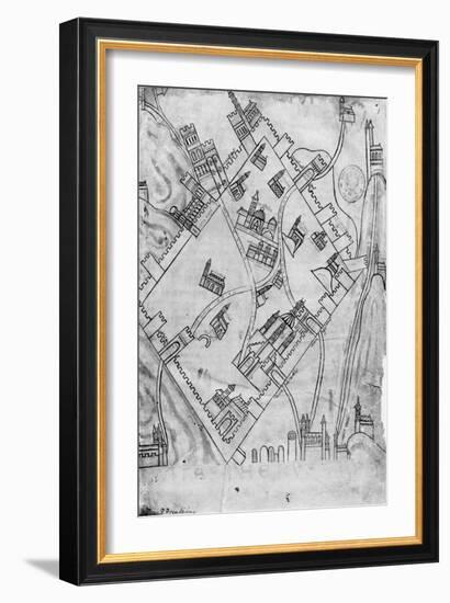 Map of the City of Jerusalem, before 1167-null-Framed Giclee Print