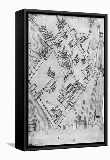 Map of the City of Jerusalem, before 1167-null-Framed Premier Image Canvas