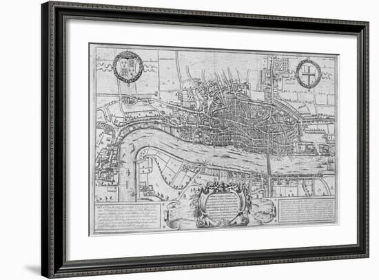 Map of the City of London and City of Westminster in C1600, 1708-null-Framed Giclee Print