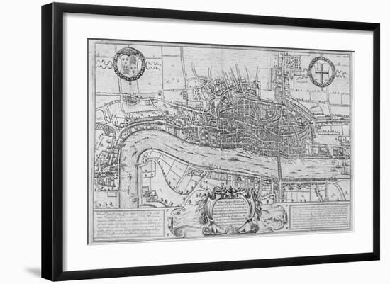 Map of the City of London and City of Westminster in C1600, 1708-null-Framed Giclee Print