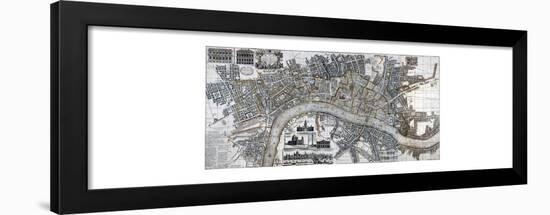 Map of the City of London, City of Westminster, River Thames, Lambeth and Southwark, 1736-Anon-Framed Giclee Print