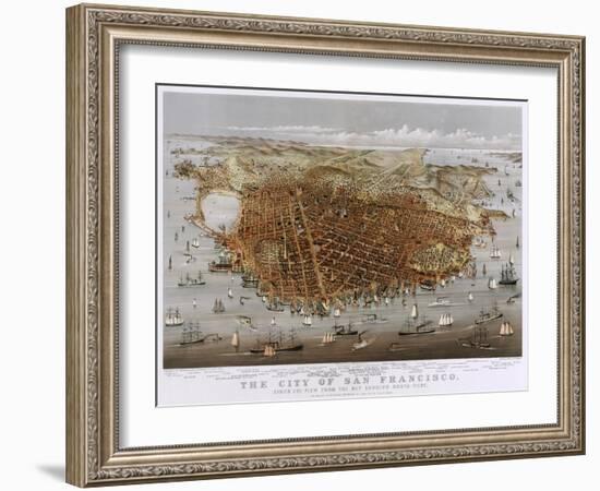 Map Of The City Of San Francisco 1878-Vintage Lavoie-Framed Giclee Print