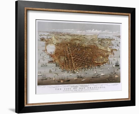Map Of The City Of San Francisco 1878-Vintage Lavoie-Framed Giclee Print