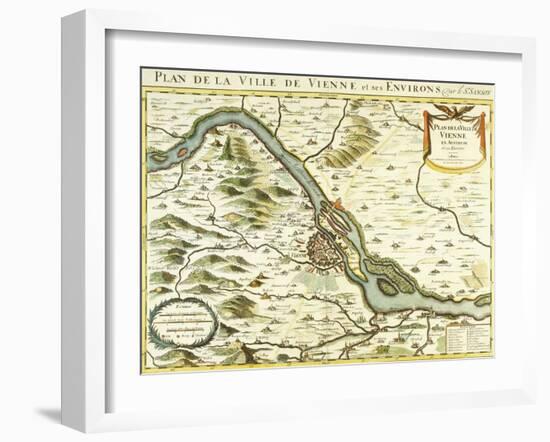 Map of the City of Vienna, 1692-Nicolas Sanson D'abbeville-Framed Giclee Print