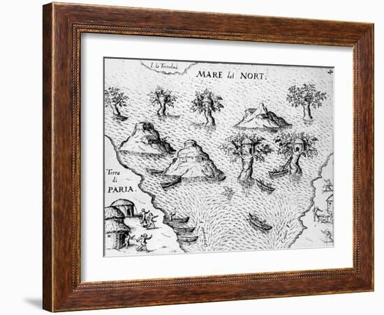 Map of the Coast of Guyana, Illustration from 'Regni Guianae'-null-Framed Giclee Print