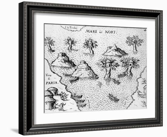 Map of the Coast of Guyana, Illustration from 'Regni Guianae'-null-Framed Giclee Print