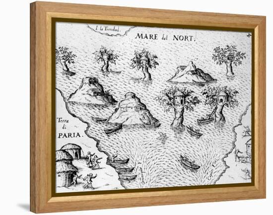 Map of the Coast of Guyana, Illustration from 'Regni Guianae'-null-Framed Premier Image Canvas