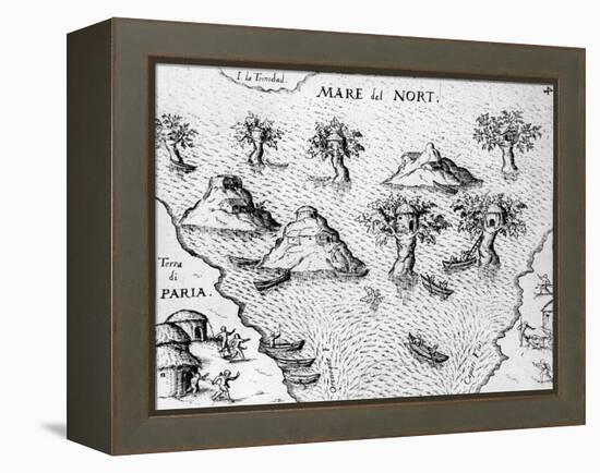 Map of the Coast of Guyana, Illustration from 'Regni Guianae'-null-Framed Premier Image Canvas