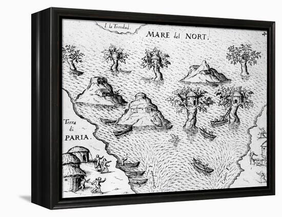 Map of the Coast of Guyana, Illustration from 'Regni Guianae'-null-Framed Premier Image Canvas