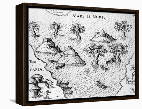 Map of the Coast of Guyana, Illustration from 'Regni Guianae'-null-Framed Premier Image Canvas