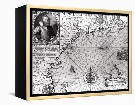 Map of the Coast of New England, Observed and Described by Captain John Smith (1580-1631) 1614-Simon de Passe-Framed Premier Image Canvas