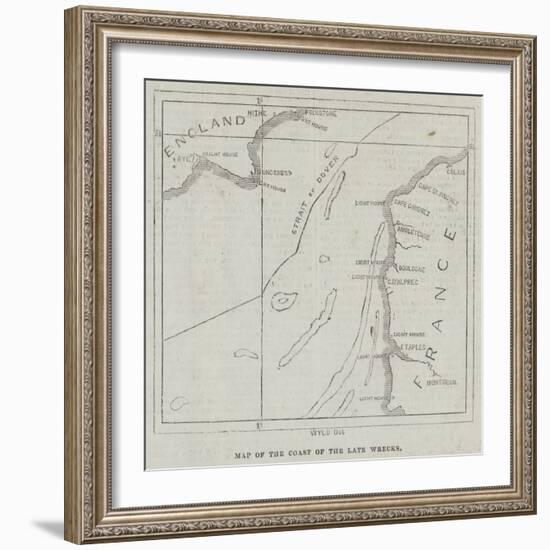 Map of the Coast of the Late Wrecks-null-Framed Giclee Print