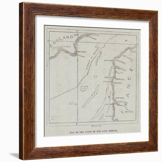 Map of the Coast of the Late Wrecks-null-Framed Giclee Print