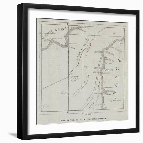 Map of the Coast of the Late Wrecks-null-Framed Giclee Print