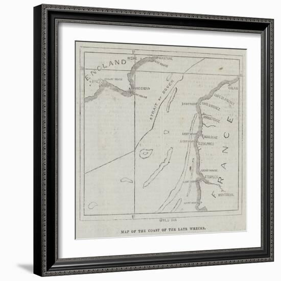 Map of the Coast of the Late Wrecks-null-Framed Giclee Print