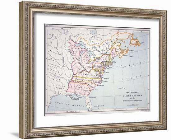 Map of the Colonies of North America at the Time of the Declaration of Independence-American-Framed Giclee Print