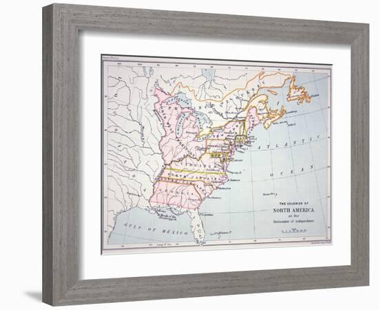 Map of the Colonies of North America at the Time of the Declaration of Independence-American-Framed Giclee Print