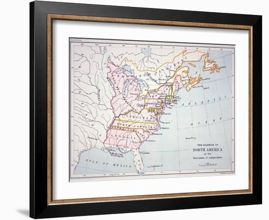 Map of the Colonies of North America at the Time of the Declaration of Independence-American-Framed Giclee Print