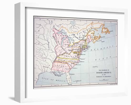 Map of the Colonies of North America at the Time of the Declaration of Independence-American-Framed Giclee Print