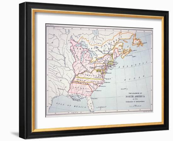 Map of the Colonies of North America at the Time of the Declaration of Independence-American-Framed Giclee Print