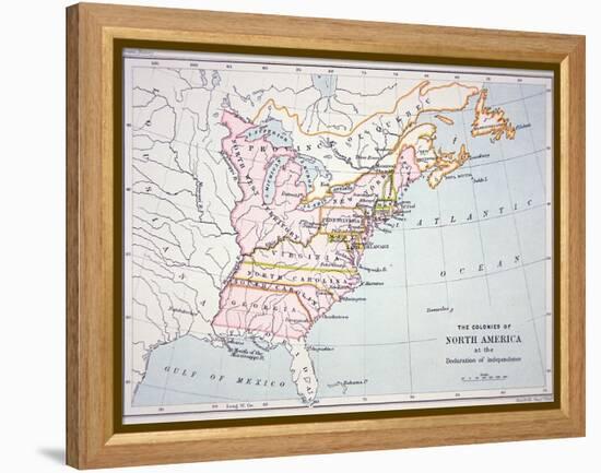 Map of the Colonies of North America at the Time of the Declaration of Independence-American-Framed Premier Image Canvas