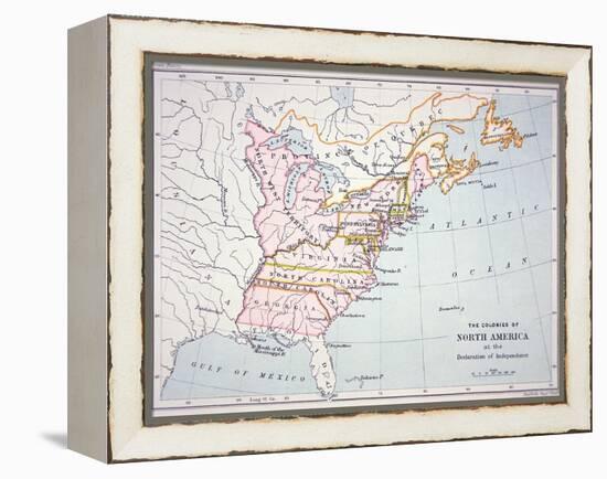 Map of the Colonies of North America at the Time of the Declaration of Independence-American-Framed Premier Image Canvas