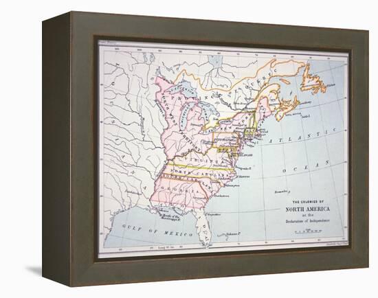 Map of the Colonies of North America at the Time of the Declaration of Independence-American-Framed Premier Image Canvas