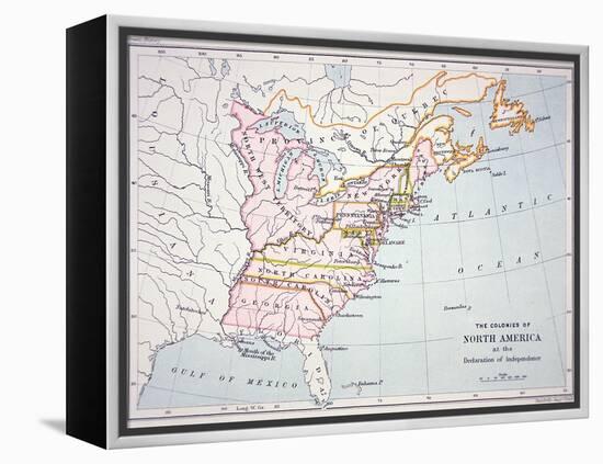 Map of the Colonies of North America at the Time of the Declaration of Independence-American-Framed Premier Image Canvas