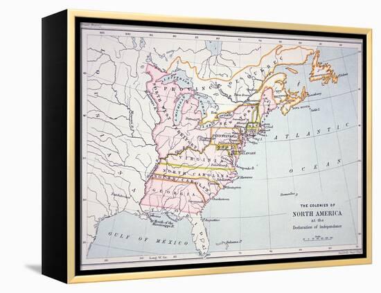 Map of the Colonies of North America at the Time of the Declaration of Independence-American-Framed Premier Image Canvas